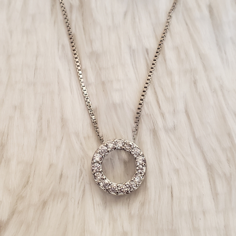 CZ Circle Necklace - Picture 3 of 5